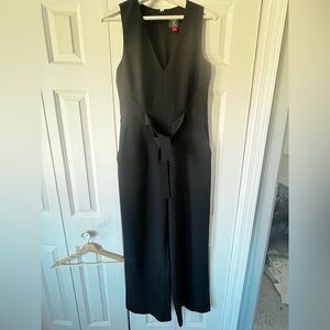 Vince Cumato- Black Sleeveless Jumpsuit with Tie Waist